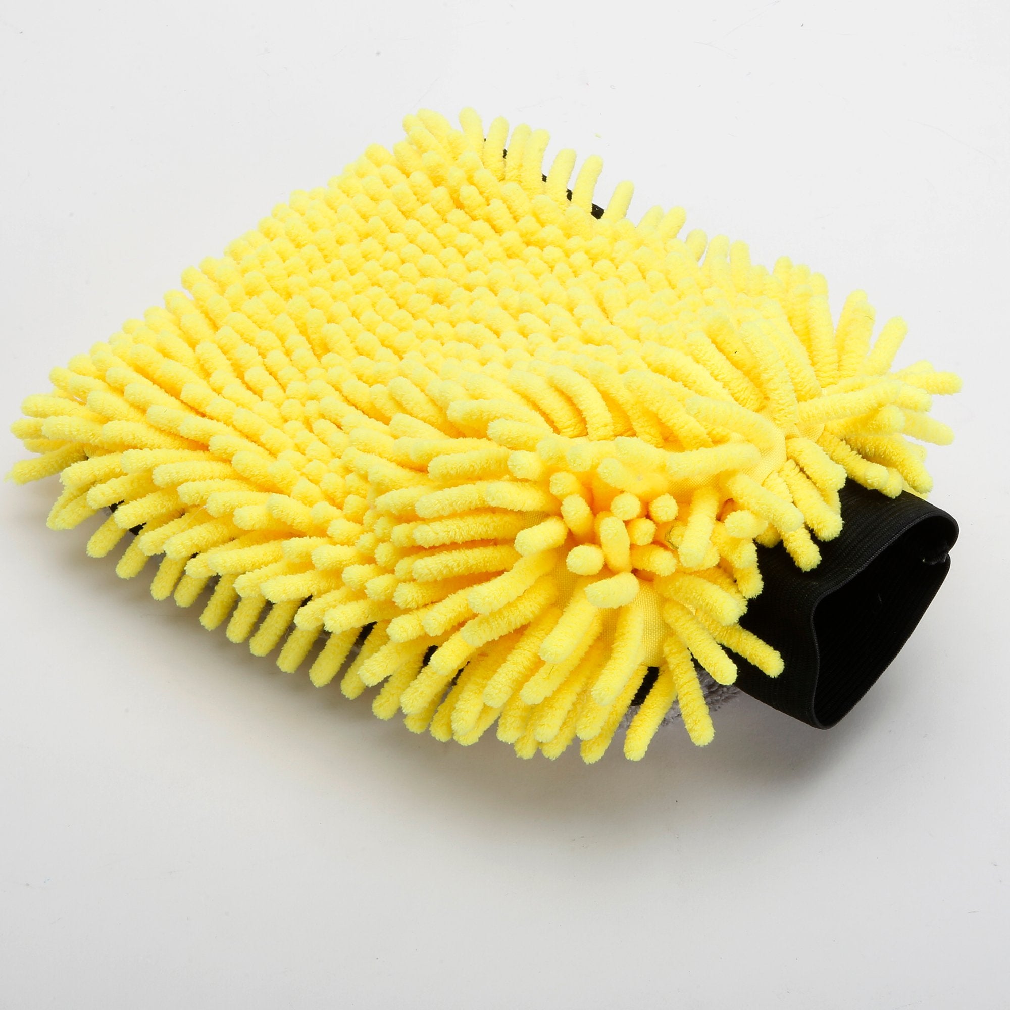 Wash Mitt with Waterproof Lining, 1500 GSM, Yellow/Grey 3-in-1