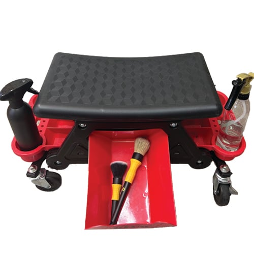 Compact Bench Rolling Auto Detail Seat and Organizer