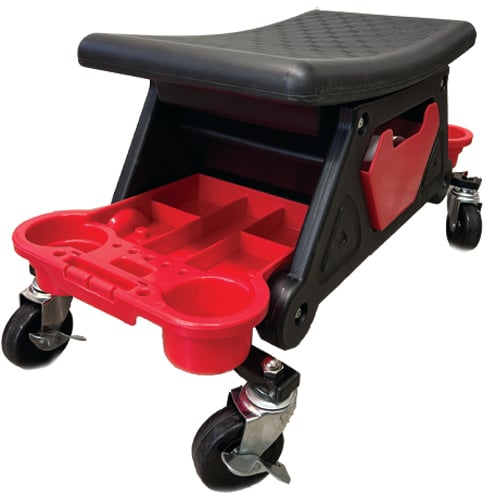 Compact Bench Rolling Auto Detail Seat and Organizer