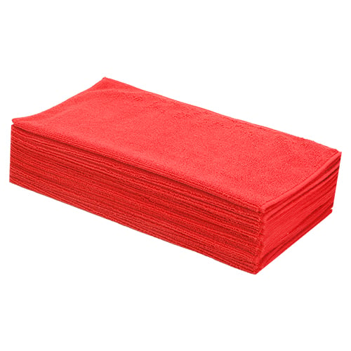 Multi-Purpose Microfiber Basic Towel, 380 GSM, 16"x16", Fire Red