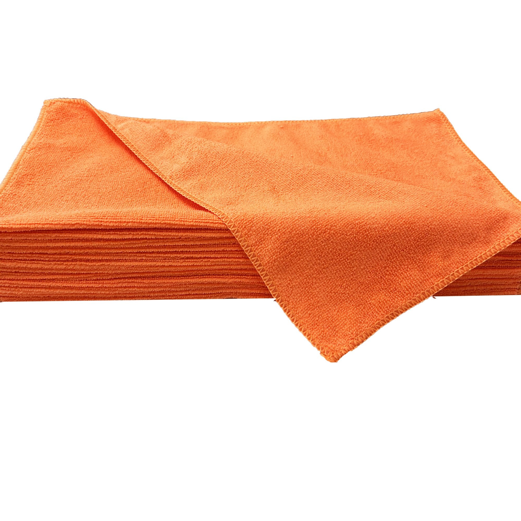 All-Purpose Low Cost Microfiber Towel, 250 GSM, 16"x16", Orange