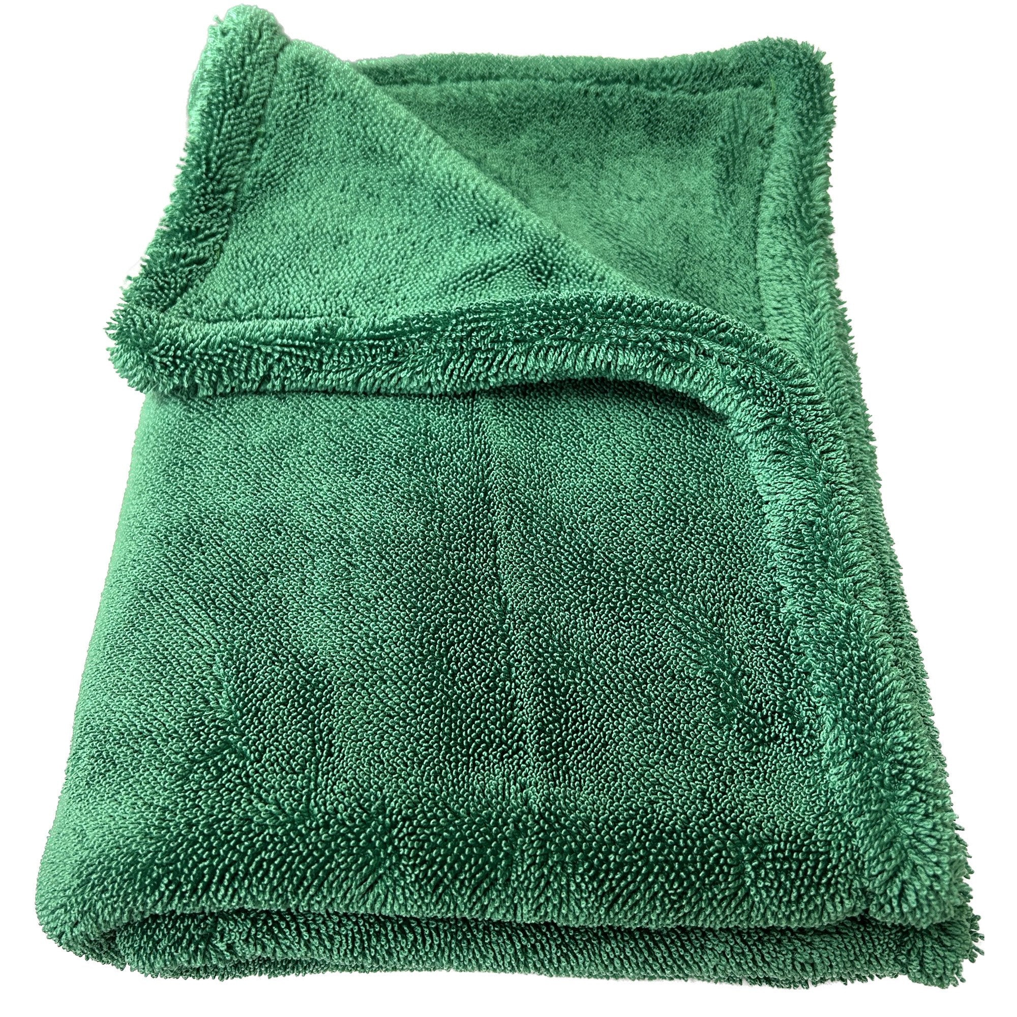 Green Goblin Twisted Loop Microfiber Drying Towel, 1200 GSM, 24"x36", Olive Green