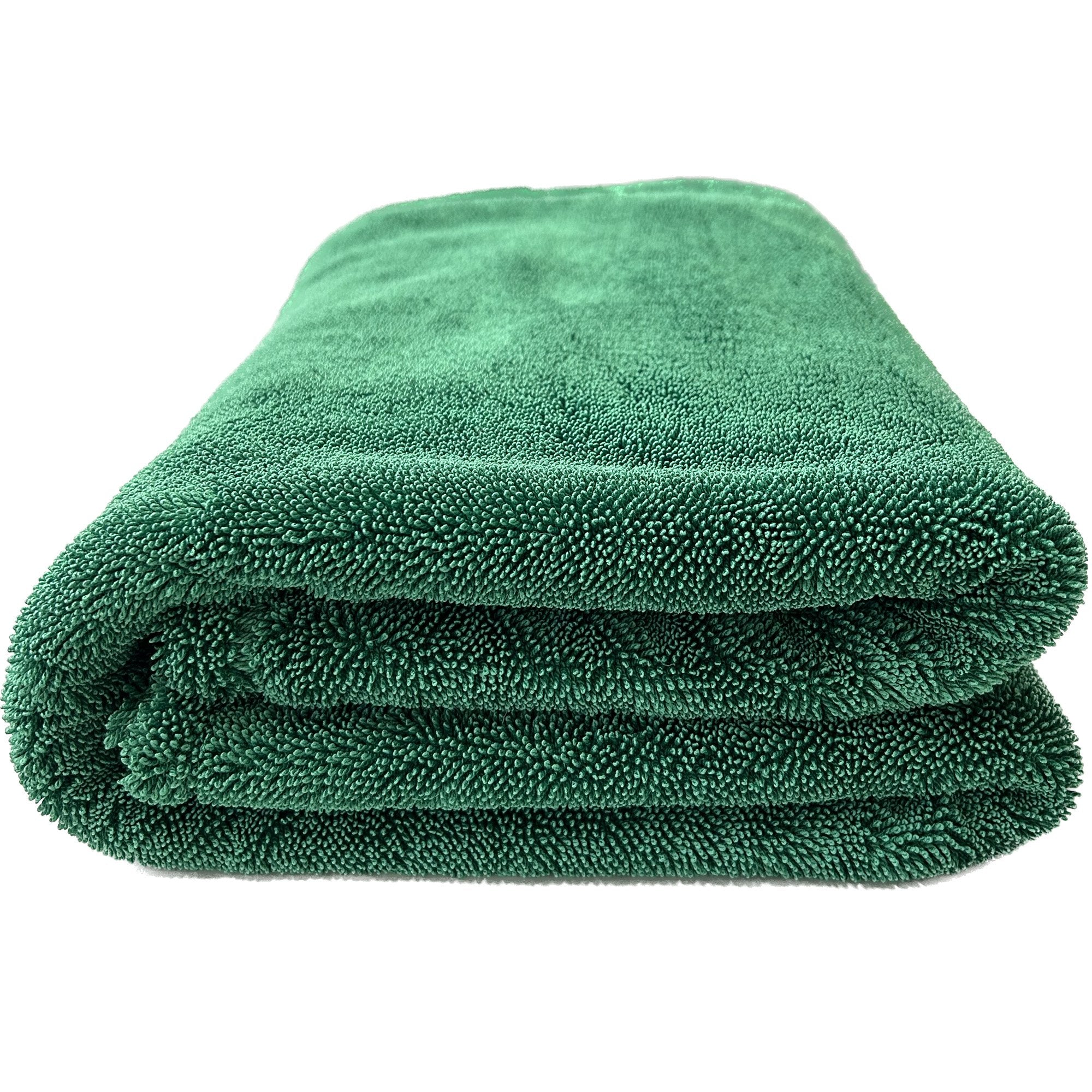 Green Goblin Twisted Loop Microfiber Drying Towel, 1200 GSM, 24"x36", Olive Green